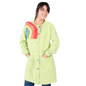 Bata pistacho arcoiris con botones y tejido bambula - Gary's