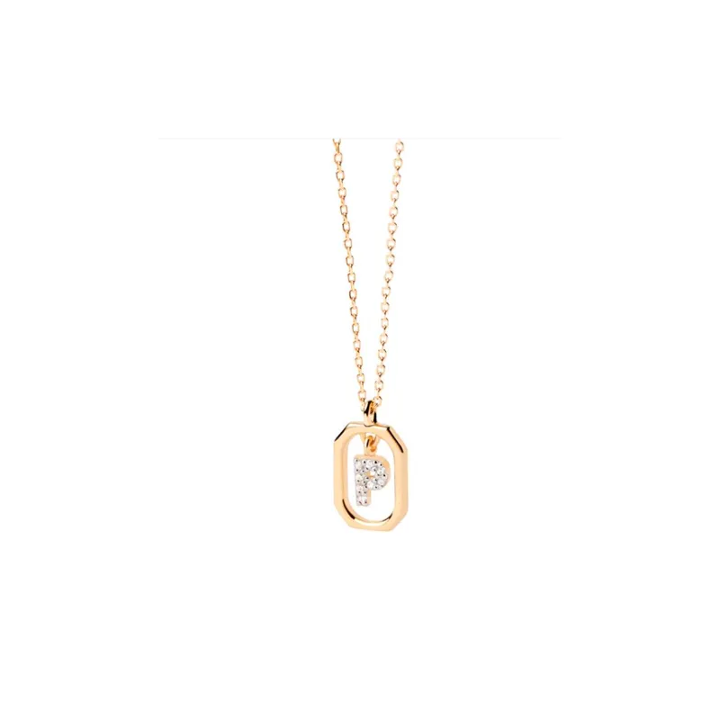 COLLAR PDPAOLA LETRA P MUJER PLATA BAñO ORO CO01527U