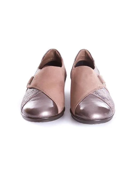 zapato 24 hrs cuña elastico en taupe