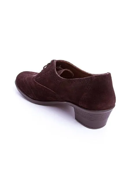 zapato 24 hrs tacon cordon marron